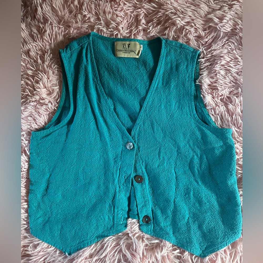 Fashion Brand Company Teal Linen Vest